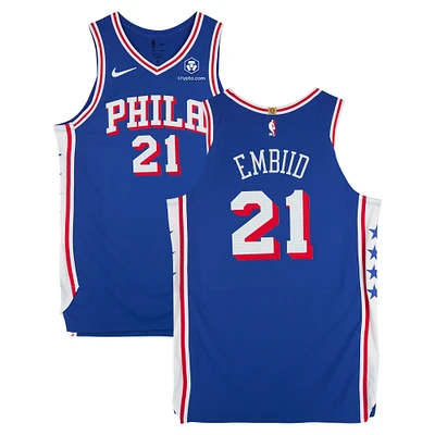 Joel Embiid Philadelphia 76ers Game-Used #21 Royal Nike Jersey vs. Boston Celtics on February 20, 2025 - Second Quarter - Size 52+4