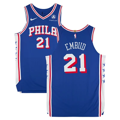 Joel Embiid Philadelphia 76ers Game-Used #21 Royal Nike Jersey vs. Golden State Warriors on January 2, 2025 - First Quarter - Size 52+4