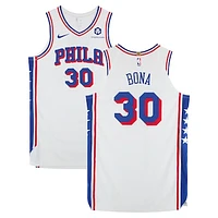 Adem Bona Philadelphia 76ers Game-Used #30 White Nike Jersey vs. New York Knicks on April 1, 2025 - Size 52+6