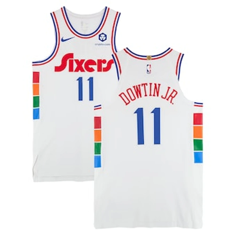 Jeff Dowtin Jr. Philadelphia 76ers Game-Used #11 White Nike City Edition Jersey vs. Golden State Warriors on March 1, 2025 - Size 46+4