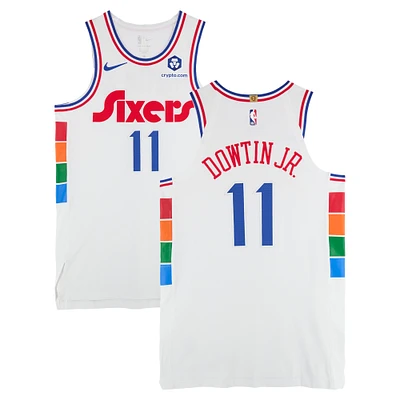 Jeff Dowtin Jr. Philadelphia 76ers Game-Used #11 White Nike City Edition Jersey vs. Golden State Warriors on March 1, 2025 - Size 46+4