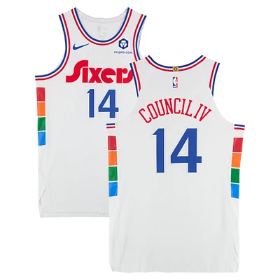 Ricky Council IV Philadelphia 76ers Game-Used #14 White Nike City Edition Jersey vs. Washington Wizards on March 26, 2025 - Size 48+4