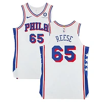 Alex Reese Philadelphia 76ers Game-Used #65 White Nike Jersey vs. New York Knicks on April 1, 2025 - Size 50+4