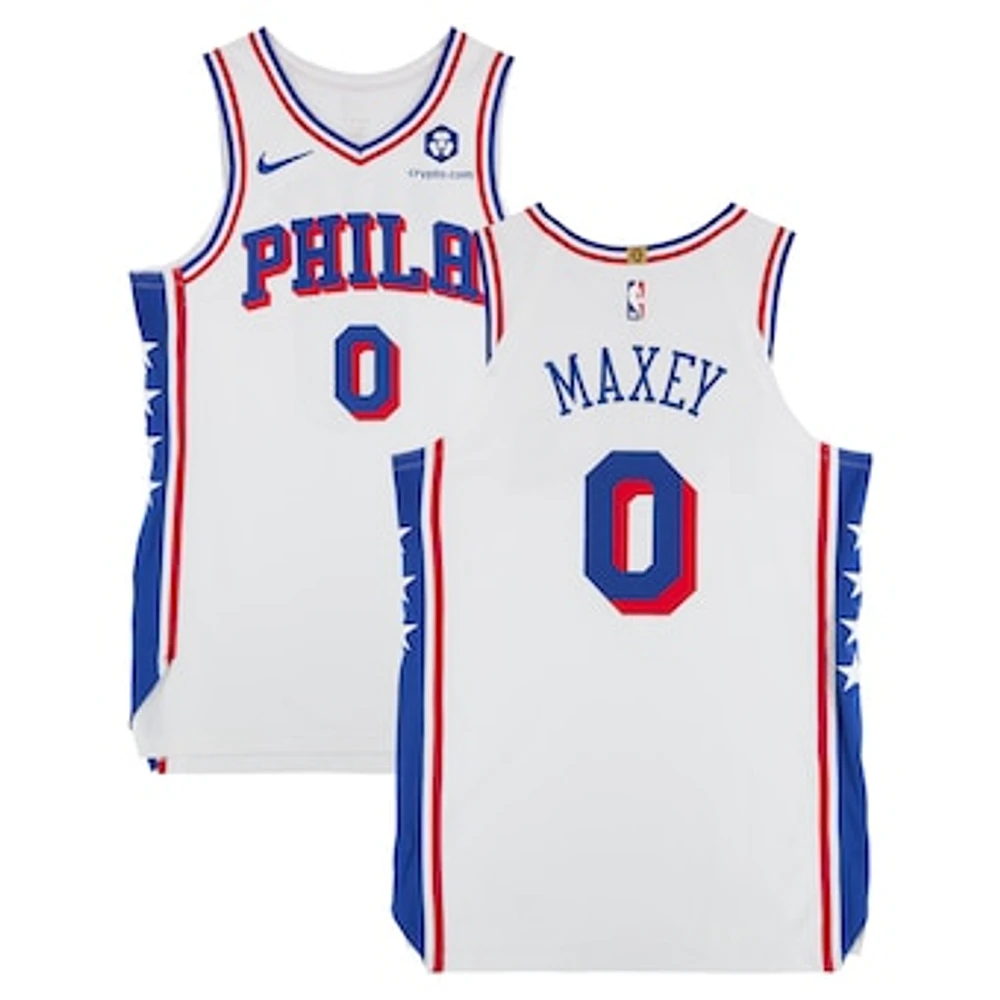Tyrese Maxey Philadelphia 76ers Game-Used #0 White Nike Jersey vs. Indiana Pacers on January 18, 2025 - Size 48+4