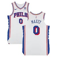 Tyrese Maxey Philadelphia 76ers Game-Used #0 White Nike Jersey vs. Indiana Pacers on January 18, 2025 - Size 48+4