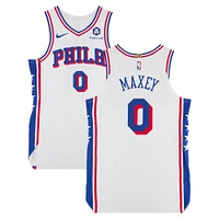 Tyrese Maxey Philadelphia 76ers Game-Used #0 White Nike Jersey vs. Indiana Pacers on January 18, 2025 - Size 48+4