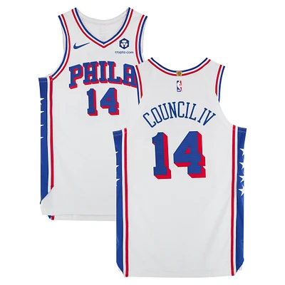 Ricky Council IV Philadelphia 76ers Game-Used #14 White Nike Jersey vs. New York Knicks on April 1, 2025 - Size 48+4