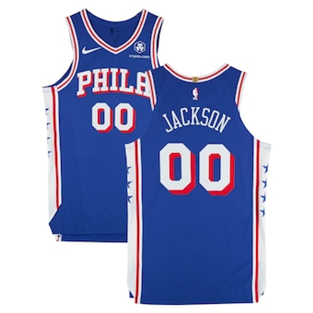 Reggie Jackson Philadelphia 76ers Game-Used #00 Royal Nike Jersey vs. Chicago Bulls on January 25, 2025 - Size 48+4