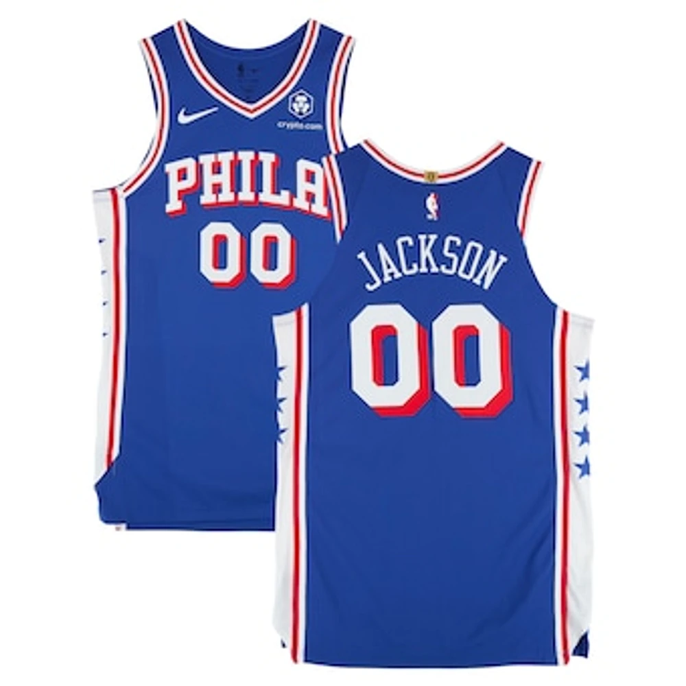 Reggie Jackson Philadelphia 76ers Game-Used #00 Royal Nike Jersey vs. Denver Nuggets on January 21, 2025 - Size 48+4