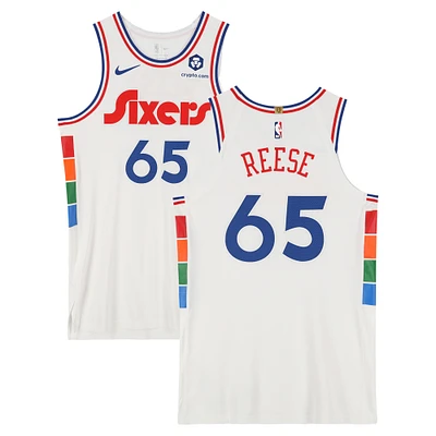 Alex Reese Philadelphia 76ers Player-Issued #65 White Nike City Edition Jersey from the 2024-25 NBA Season - Size 50+4
