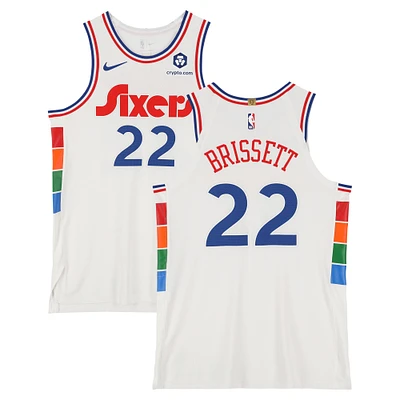 Oshae Brissett Philadelphia 76ers Player-Issued #22 White Nike City Edition Jersey from the 2024-25 NBA Season - Size 50+4