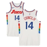 Ricky Council IV Philadelphia 76ers Player-Issued #14 White Nike City Edition Jersey from the 2024-25 NBA Season - Size 48+4