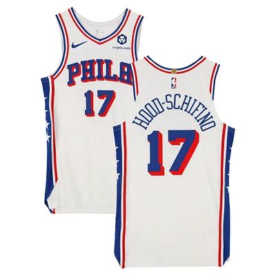 Jalen Hood-Schifino Philadelphia 76ers Player-Issued #17 White Nike Jersey from the 2024-25 NBA Season - Size 46+4