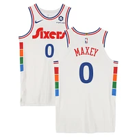 Tyrese Maxey Philadelphia 76ers Player-Issued #0 White Nike City Edition Jersey from the 2024-25 NBA Season - Size 48+4