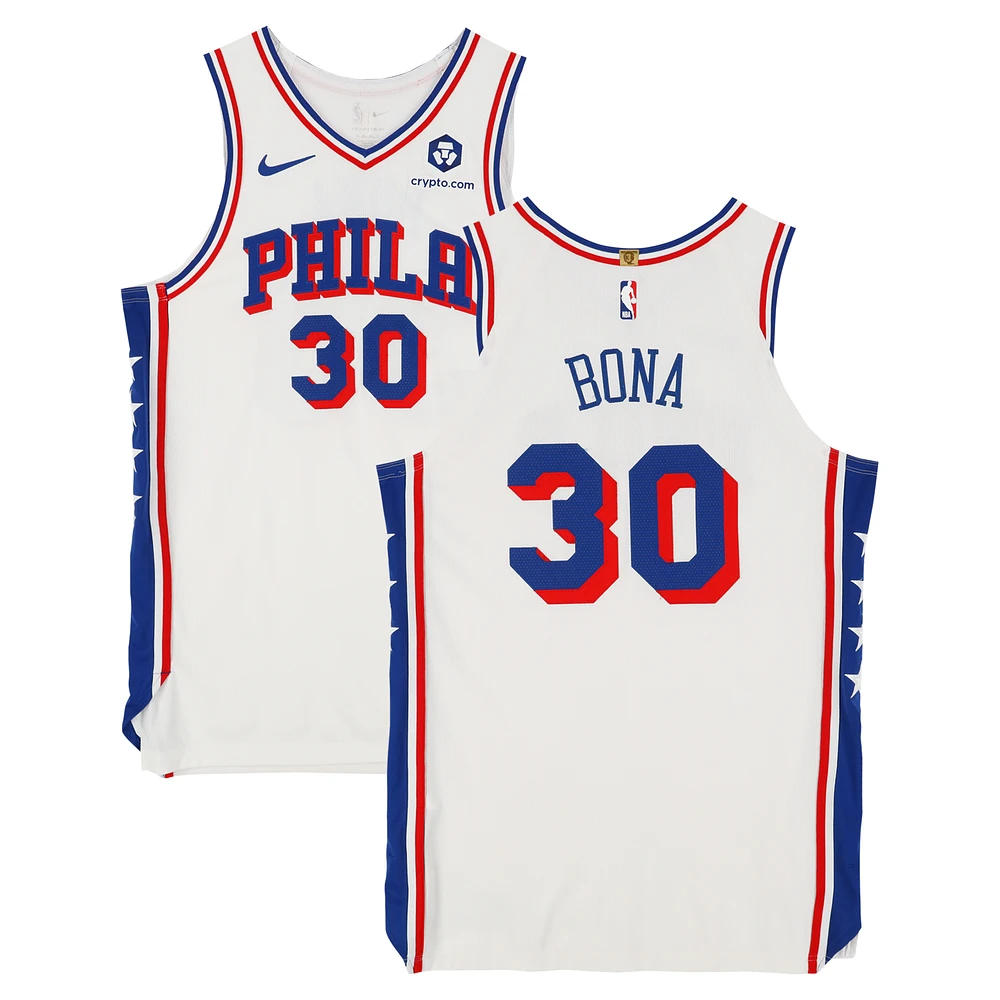Adem Bona Philadelphia 76ers Player-Issued #30 White Nike Jersey from the 2024-25 NBA Season - Size 52+4