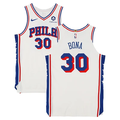 Adem Bona Philadelphia 76ers Player-Issued #30 White Nike Jersey from the 2024-25 NBA Season - Size 52+4