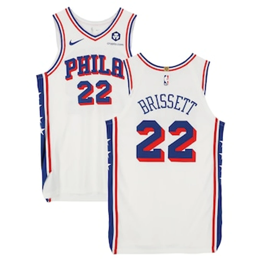 Oshae Brissett Philadelphia 76ers Player-Issued #22 White Nike Jersey from the 2024-25 NBA Season - Size 50+4