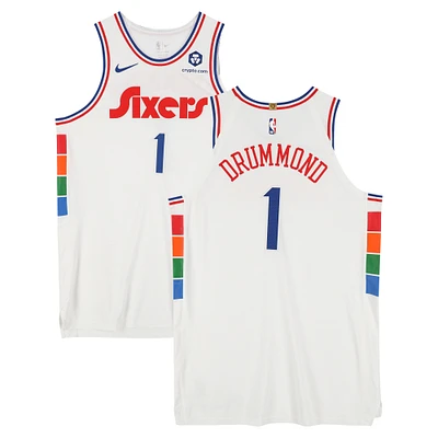 Andre Drummond Philadelphia 76ers Player-Issued #1 White Nike City Edition Jersey from the 2024-25 NBA Season - Size 56+6