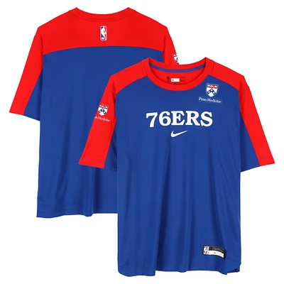 Joel Embiid Philadelphia 76ers Player-Worn Royal/Red Nike T-Shirt from the 2024-25 NBA Season - Size 2XLT