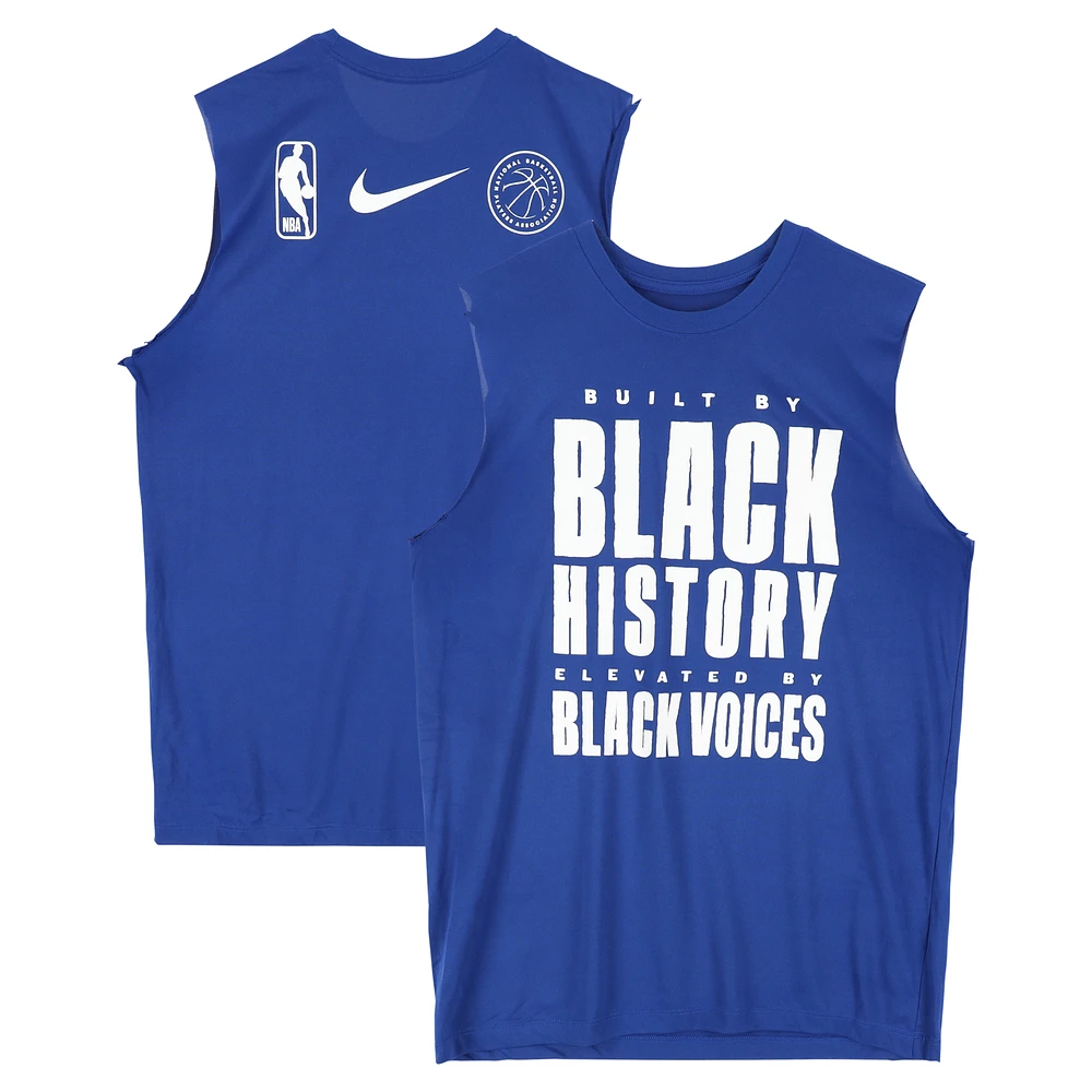 Paul George Philadelphia 76ers Player-Worn Royal Nike BHM Sleeveless Shirt from the 2024-25 NBA Season - Size LT