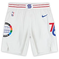 Tyrese Maxey Philadelphia 76ers Game-Used White Nike City Edition Shorts from the 2024-25 NBA Season - Size 38-1