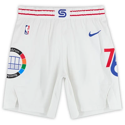 Tyrese Maxey Philadelphia 76ers Game-Used White Nike City Edition Shorts from the 2024-25 NBA Season - Size 38-1