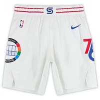 Tyrese Maxey Philadelphia 76ers Game-Used White Nike City Edition Shorts from the 2024-25 NBA Season - Size 38-1