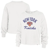 Women's '47 Cream New York Knicks Parkway Wrapped Up Long Sleeve T-Shirt