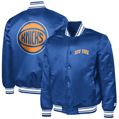 Men's Starter New York Knicks Basketball Logo Varsity Full-Snap Jacket