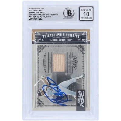 Mike Schmidt Philadelphia Phillies Autographed 2005 Donruss Playoff Prime Cuts GU Relic #98 #/50 Beckett Fanatics Witnessed Authenticated 10 Card