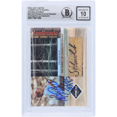 Mike Schmidt Philadelphia Phillies Autographed 2004 Donruss Leaf Limited Lumberjacks Bat Barrel GU Relic #LJ-25 #1/1 Beckett Fanatics Witnessed Authenticated 10 Card