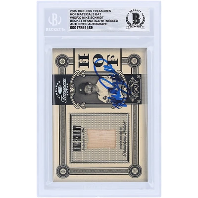 Mike Schmidt Philadelphia Phillies Autographed 2005 Donruss Timeless Treasures HOF Materials GU Bat Relic #HOF-20 #/50 Beckett Fanatics Witnessed Authenticated 10 Card