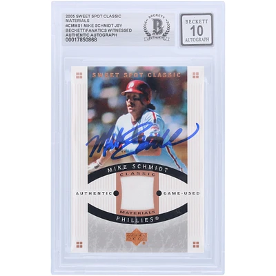 Mike Schmidt Philadelphia Phillies Autographed 2005 Upper Deck Sweet Spot Classic Materials GU Relic #CM-MS1 Beckett Fanatics Witnessed Authenticated 10 Card