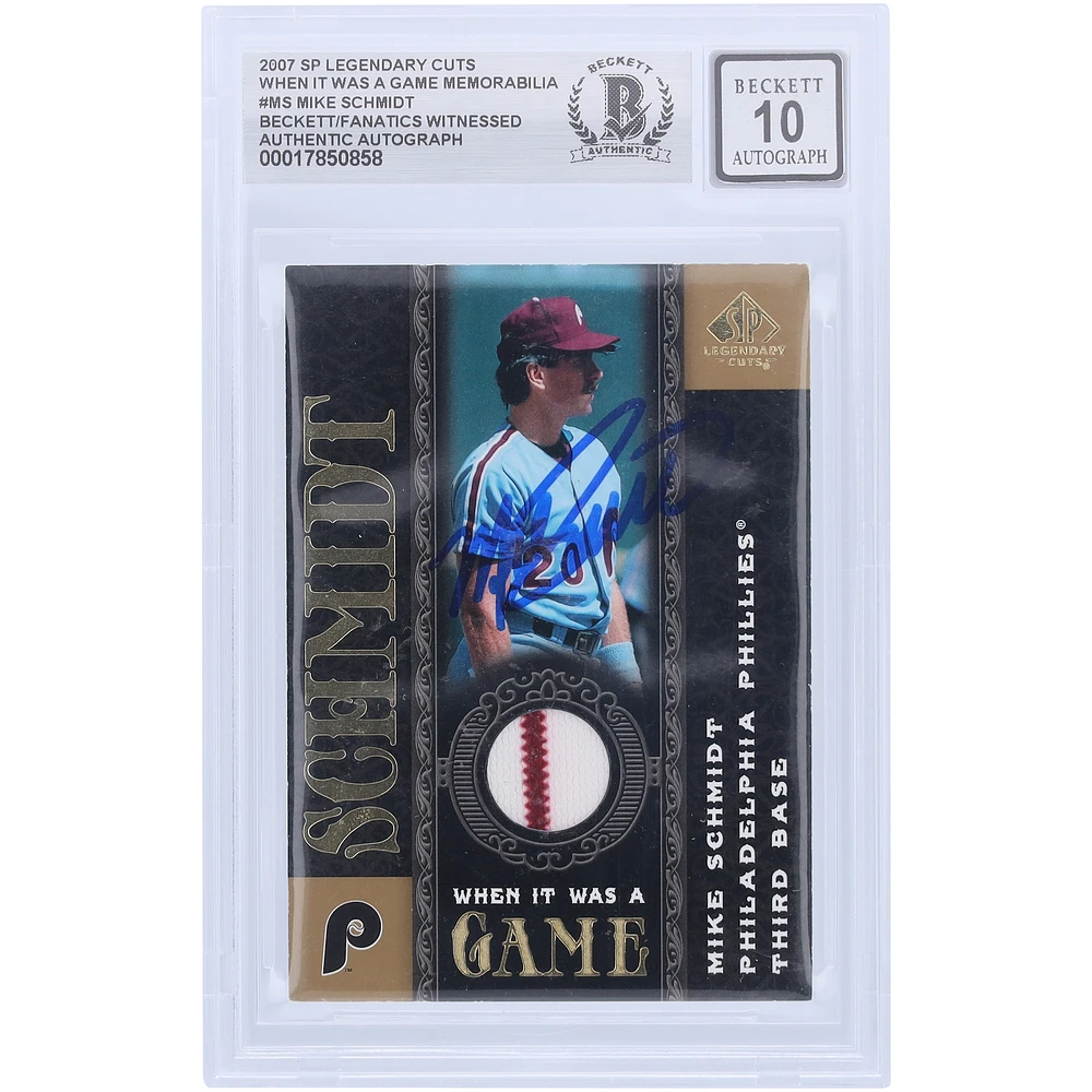 Mike Schmidt Philadelphia Phillies Autographed 2007 Upper Deck SP Legendary Cuts When It Was A Game GU Dual Relic #WG-MS Beckett Fanatics Witnessed Authenticated 10 Card
