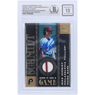 Mike Schmidt Philadelphia Phillies Autographed 2007 Upper Deck SP Legendary Cuts When It Was A Game GU Dual Relic #WG-MS Beckett Fanatics Witnessed Authenticated 10 Card