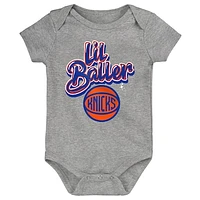 Newborn Outerstuff Gray New York Knicks Lil Baller Creeper Bodysuit
