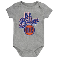Newborn Outerstuff Gray New York Knicks Lil Baller Creeper Bodysuit