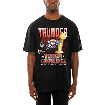 Men's New Era  Black Oklahoma City Thunder 2025 Western Conference Finals T-Shirt