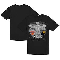 Men's New Era Black Indiana Pacers vs. York Knicks 2025 Eastern Conference Finals Matchup Distressed Graphic T-Shirt