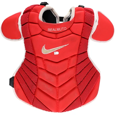 J.T. Realmuto Philadelphia Phillies Game-Used Red Nike Chest Protector vs. Atlanta Braves on August 31, 2024