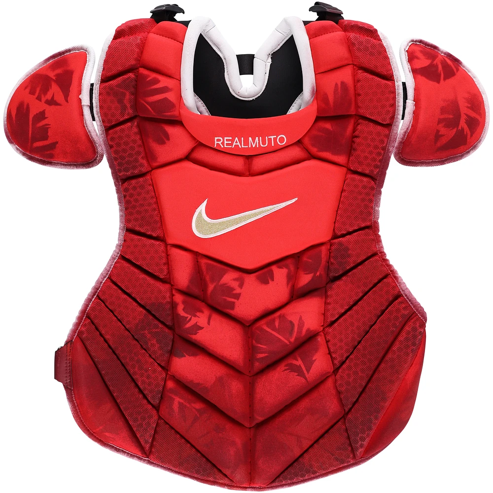J.T. Realmuto Philadelphia Phillies Game-Used Red Nike Chest Protector vs. Washington Nationals on August 17, 2024