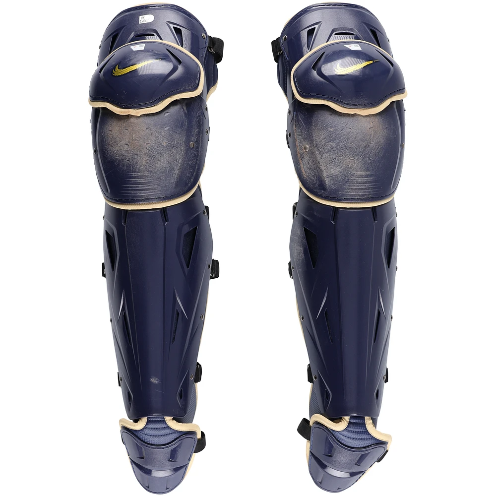 J.T. Realmuto Philadelphia Phillies Game-Used Navy Nike Shin Guards vs. Colorado Rockies on April 15, 2024