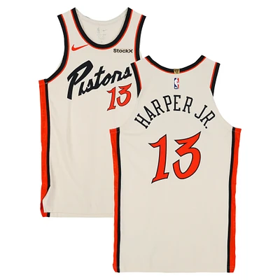 Ron Harper Jr. Detroit Pistons Player-Issued #13 Cream Nike City Edition Jersey from the 2024-25 NBA Season - Size 48+4