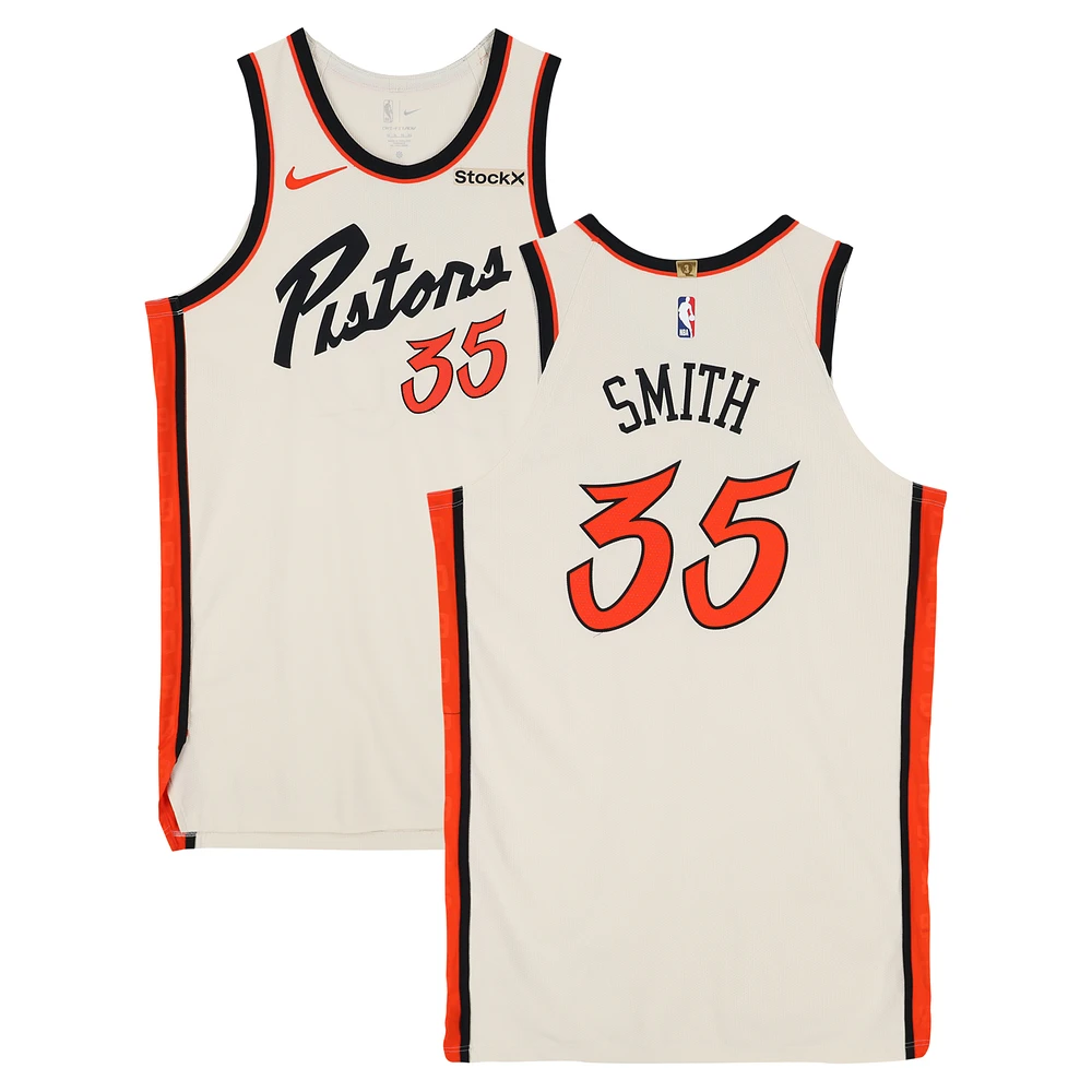 Tolu Smith Detroit Pistons Player-Issued #35 Cream Nike City Edition Jersey from the 2024-25 NBA Season - Size 52+6
