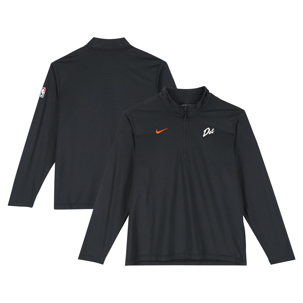 Ron Holland II Detroit Pistons Player-Worn Black Nike City Edition Half-Zip Pullover from the 2024-25 NBA Season - Size XL