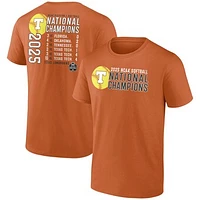 Men's Fanatics  Texas Orange Longhorns 2025 NCAA Softball Women's College World Series Champions Schedule T-Shirt