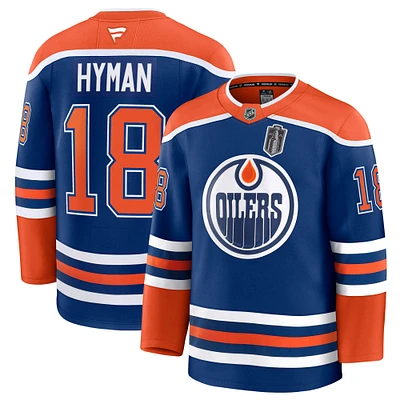 Men's Fanatics Zach Hyman Royal Edmonton Oilers 2025 Stanley Cup Final Home Premium Jersey