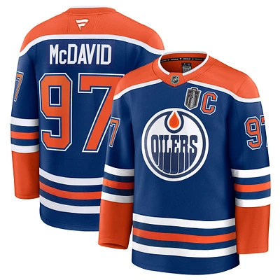 Men's Fanatics Connor McDavid Royal Edmonton Oilers 2025 Stanley Cup Final Home Premium Jersey