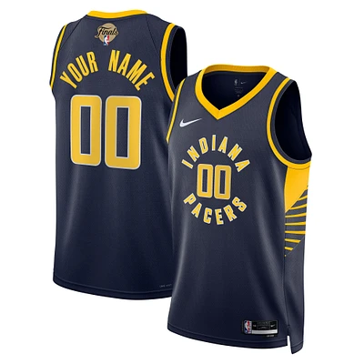 Unisex Nike Navy Indiana Pacers 2025 NBA Finals Patch Custom Swingman Jersey - Icon Edition