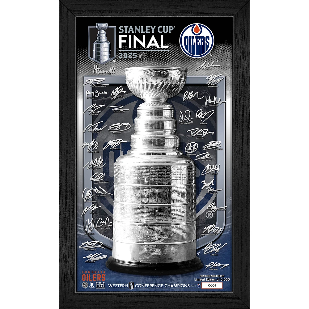 Highland Mint Edmonton Oilers 2025 Western Conference Champions 12" x 20" Framed Signature Trophy Print - Limited Edition of 5,000